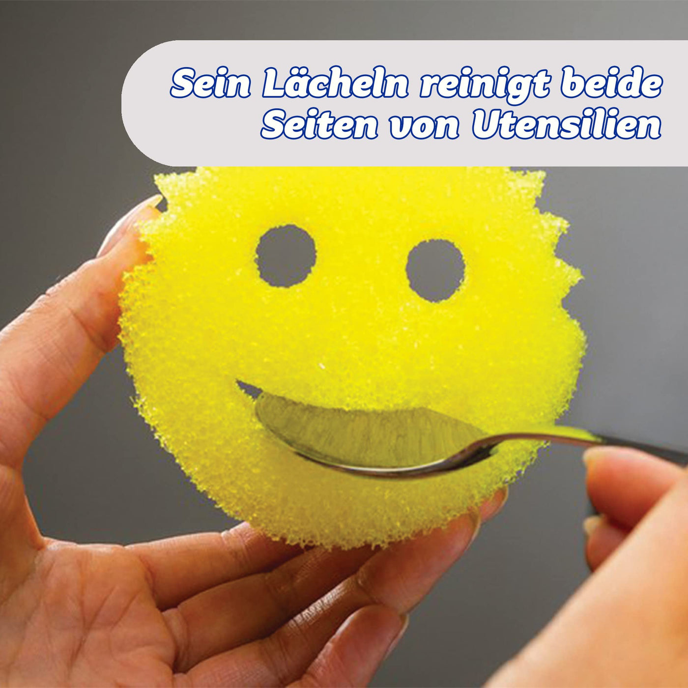 Scrub Daddy Original Spülschwamm, Reinigungsschwamm Smiley Form - Putzschwamm mit Texturveränderung, kratzfreier Schwamm Küche, Scheuerschwamm, Schmutzradierer, spülmaschinenfest - 2er-Pack Gelb