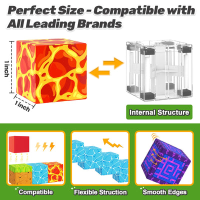 Magnetische Bausteine - Baue Mine Magnet Welt Zauberportal Set, Magnetische Fliesen Kleinkindspielzeug Outdoor Spielzeug für Jungen und Mädchen ab 3 Jahren, Kreative Kinderspiele Kinderspielzeug