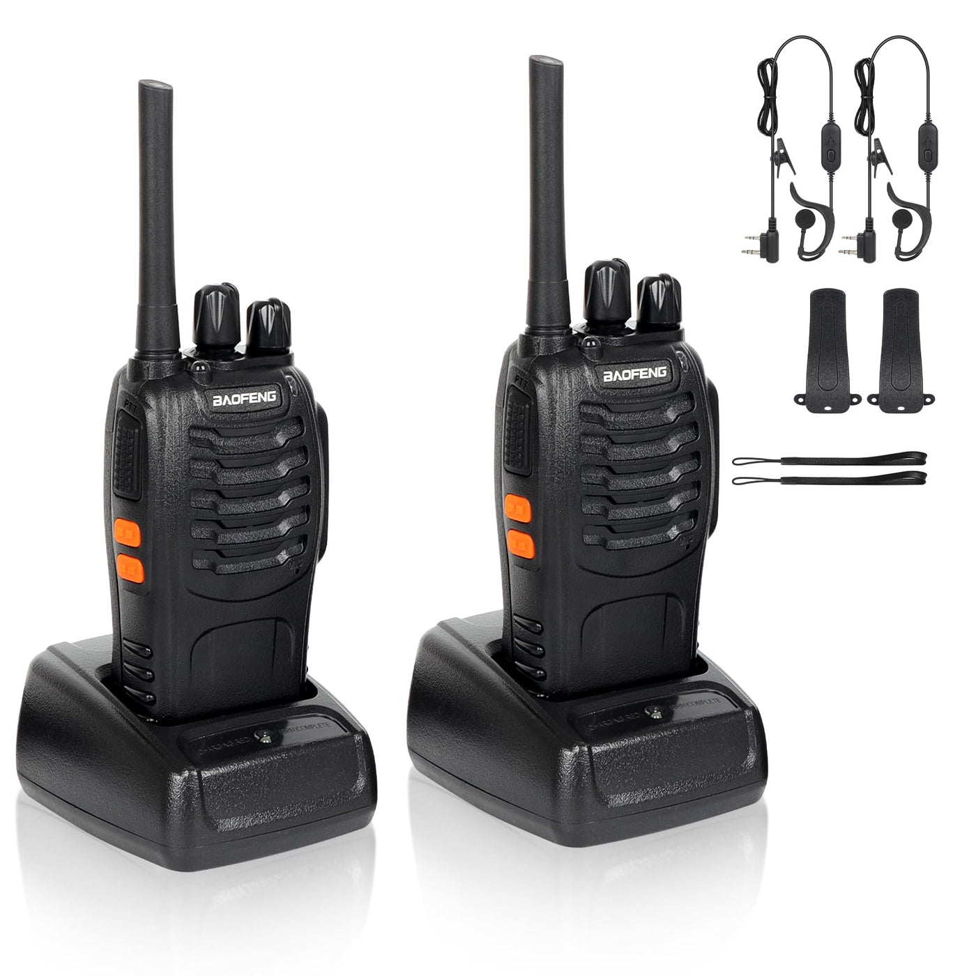 Walkie Talkie 16 KanäLe CTCSS/DCS FM, 1500 MAh Batterie, Max. GespräChsreichweite 5 Km, ProfifunkgeräT Mit Freisprecheinrichtung