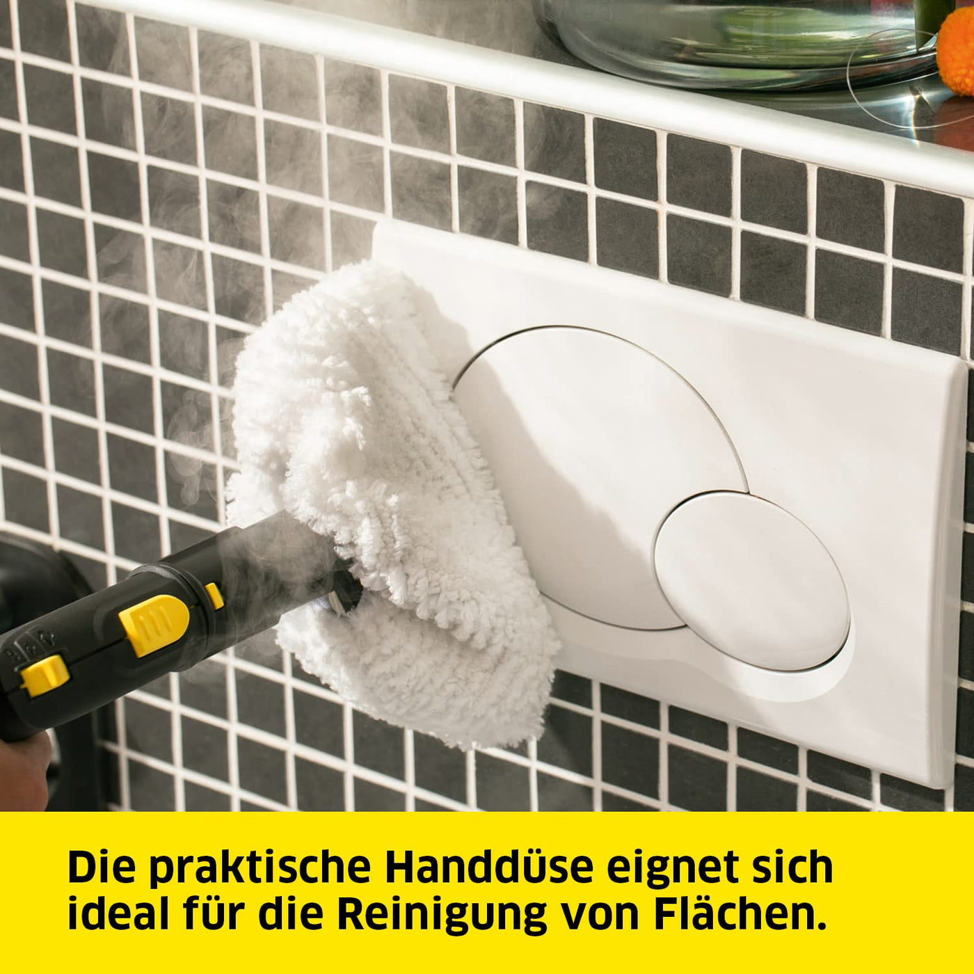 Kärcher Dampfreiniger SC 5 EasyFix mit Heißwasser-Zuschaltung, Dampfdruck: 4,2 bar, Aufheizzeit: 3 min., Fläche: ca. 150 m², Tank: 0,5 l + 1,5 l, inkl. Bodenreinigungsset EasyFix und Düsen