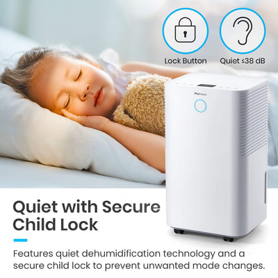 Pro Breeze Luftentfeuchter 12L in 24h Entfeuchtungsleistung - Luftentfeuchter elektrisch mit Feuchtigkeitssensor, Ablaufschlauch, Digitalanzeige, Schlafmodus, Timer - Gegen Feuchtigkeit, Schimmel