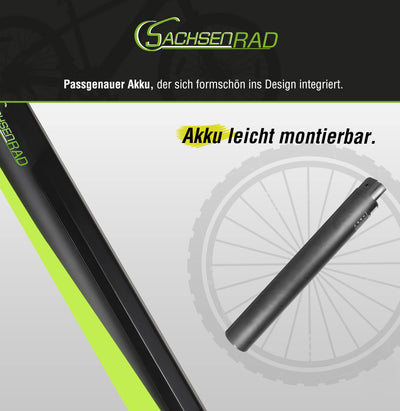 SachsenRAD E-Bike Mountain Bike R8 Ranger mit StVZO-Zertifiziert, 27,5 Zoll,Hydraulischen Scheibenbremsen,7-Gang Schaltung,LCD-Display,36V Vollintegriertem Akku,On und Off-Road Reifen-Grau