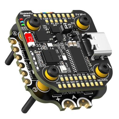 SPEEDY BEE F405 Mini Flight Controller Stack: 20x20mm Platine mit integriertem Bluetooth und 35A BLHeli_S 4in1 ESC - Drahtlose Abstimmung unterstützt, Kompatibel mit 3-6S Stromversorgung