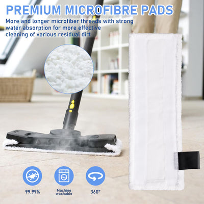 12 Stück Mikrofaser-Tuchset, Zubehör Kompatibel für Kärcher Dampfreiniger Easyfix SC2 SC3 SC4 SC5, 3 Mikrofaser-Überzugsset + 2 Schleiflappen + 3 Handdüse Microfiber Cloth + 4 Rundbürsten