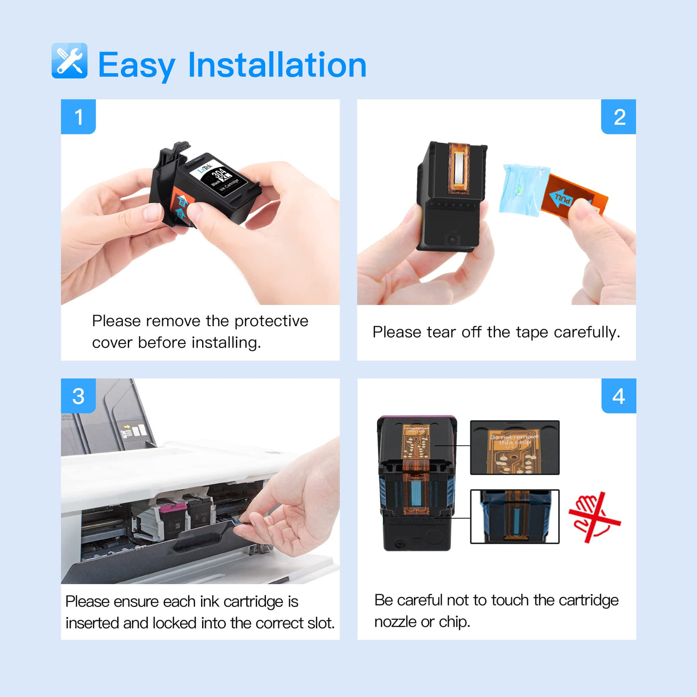 LxTek 304 XL 304XL Wiederaufbereitet Patronen Kompatibel für HP 304 Druckerpatronen für Envy 5030 5010 5020 5032 für Deskjet 2630 2620 2622 2632 2633 2634 3720 3730 3733 3735 (1 Schwarz, 1 Farbe)