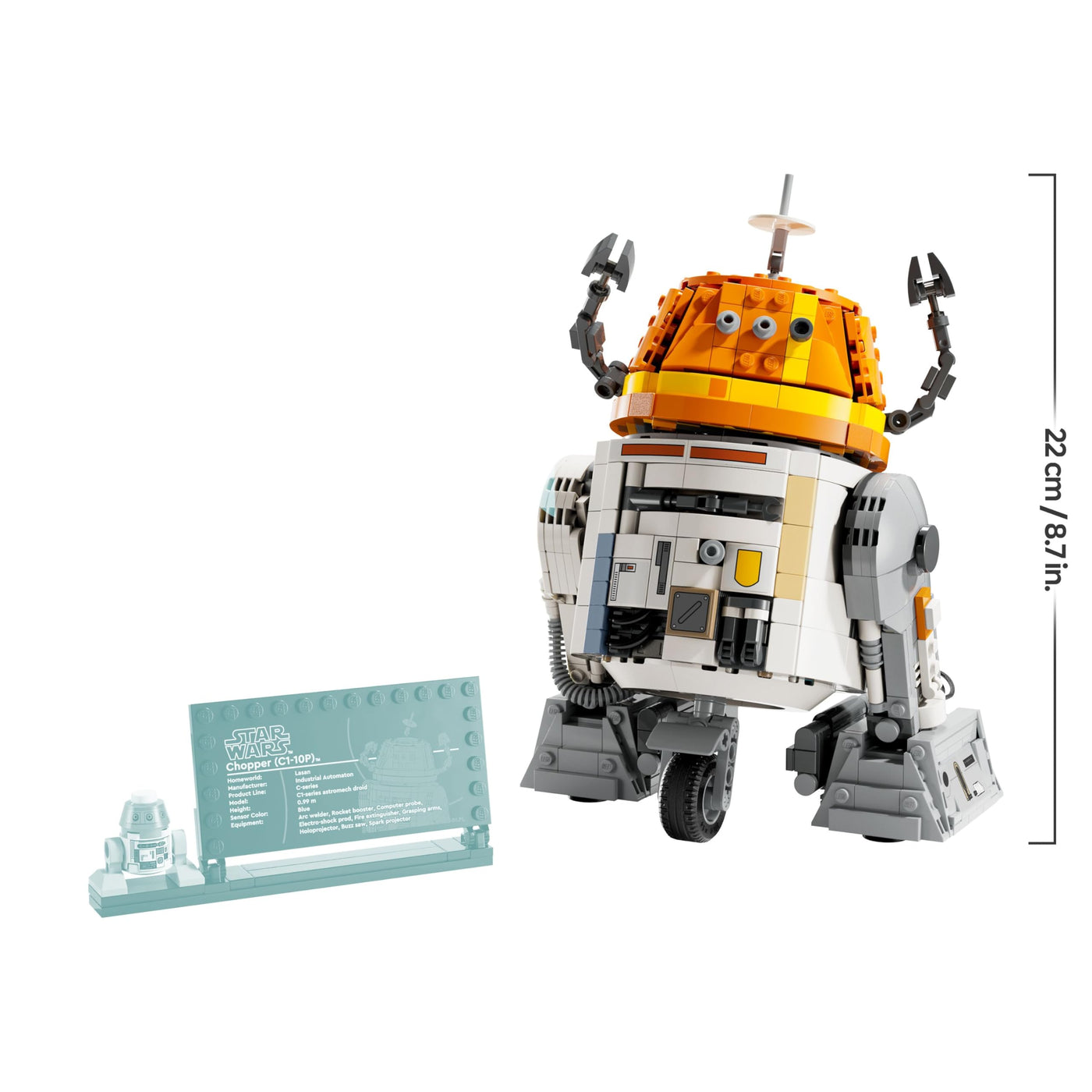 LEGO Star Wars 75416 Ahsoka Astromech-Droide Chopper (C1-10P) Figur - Spielzeug mit beweglichem Kopf, abnehmbaren Armen und Mittelrad - Geschenk für Ahsoka-Fans, Jungen und Mädchen ab 10 Jahren