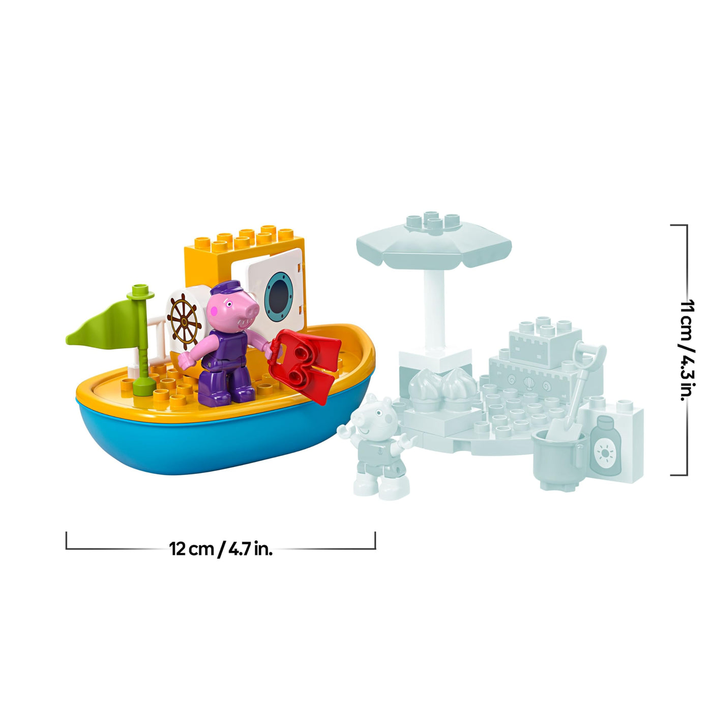 LEGO DUPLO Peppas Bootsausflug: Spielset mit Spielzeugboot zum Bauen und Umbauen mit 2 Figuren, kreatives Spielzeug, Geschenk-Idee für Kinder ab 2 Jahren, Jungen und Mädchen 10432