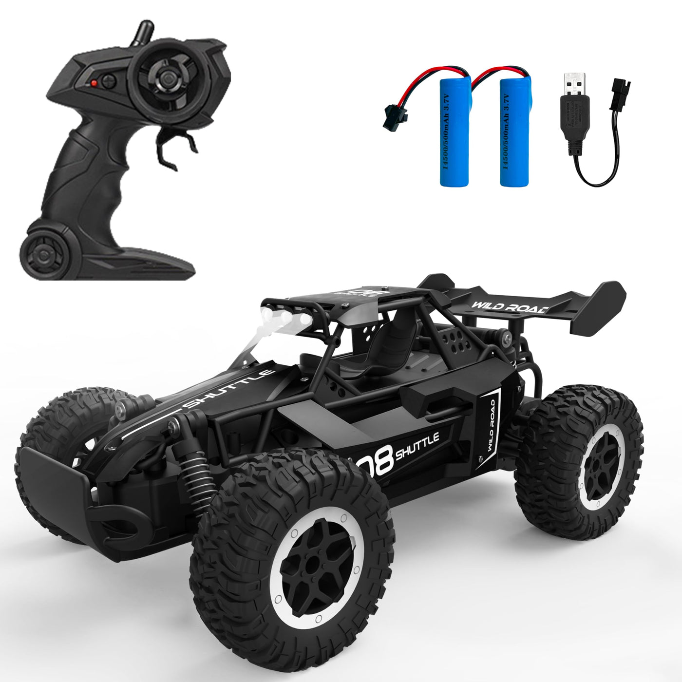 Great-JUNAMT Ferngesteuertes Auto RC-Autos 1:16 Geländewagen Monstertruck LED-Scheinwerfer Outdoor 2WD Offroad Hobby RC 2,4 GHz Auto Spielzeuggeschenk für Kinder Jungen 3 4 5-12
