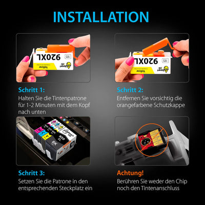 Smart Ink Kompatible Druckerpatronen als Ersatz für HP 920 XL 920XL 8 Multipack (2 Schwarz 2 Cyan 2 Magenta 2 Gelb) kompatibel mit HP Officejet 6000 6500 6500A 7000 7500A Drucker