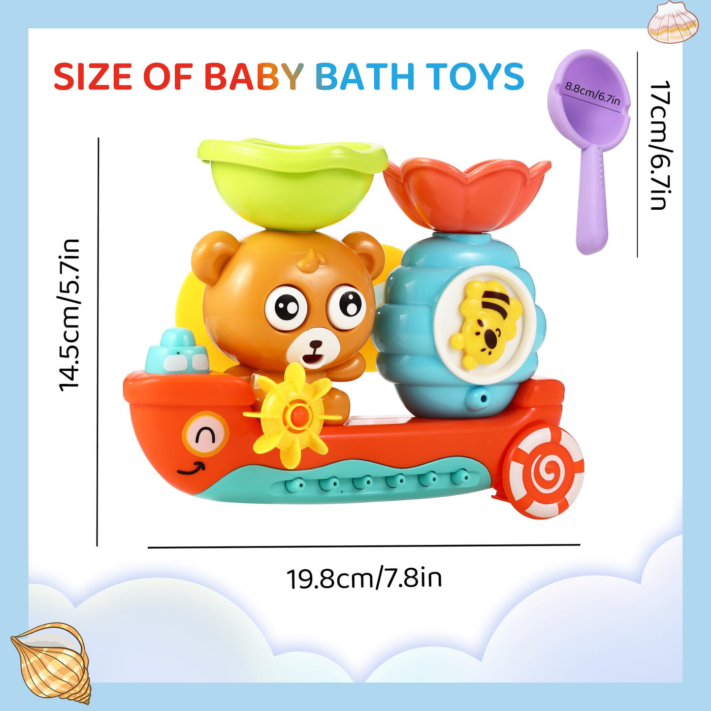 Badewannenspielzeug ab 1 2 3 4 Jahr, Bär und Bee, Wasserspielzeug Kinder, Badespielzeug Baby ab 1 Jahr, Badewannen Spielzeug, Wasserspielzeug Baby Spielzeug Geschenk für Jungen Mädchen Geburtstag