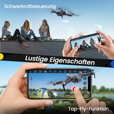 DEERC Drohne mit Kamera 1080P für Kinder, RC Quadrocopter D75 faltbar mit Wifi Übertragung, Lange Flugzeit,Bürstenloser Motor,Höhenhaltung,One Key Start Drohnen Spiel Geschenk für Anfänger Jungend, C0