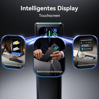 Phomemo M08D Touchscreen Mobiler Drucker, Bluetooth Thermodrucker A4, Rechnungen, Reisedrucker, Mini Tragbarer Drucker Kompatibel mit Phone, Monochromer Nur Thermopapie(M08F Upgrade)