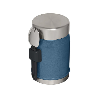 Stanley Classic Legendary Thermobehälter für Essen mit Göffel 400 ml - Hält 7 Stunden Heiß oder Kalt - Edelstahl Warmhaltebehälter Essen - BPA-Frei - Spülmaschinenfest - Hammertone Lake