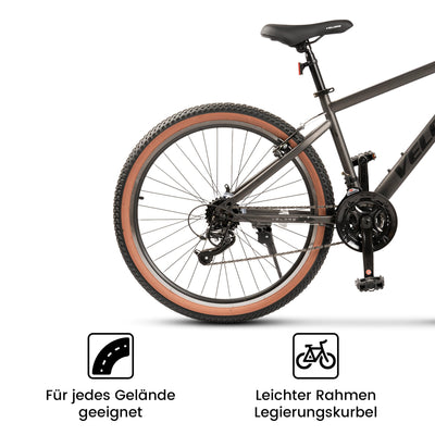 CARPAT SPORT 26 27.5 29 Zoll Mountainbike Fahrrad für Erwachsene, 21 Gang Schaltung, V-Bremsen/Dual-Scheibenbremsen, MTB Herren Damen, Jugendfahrrad