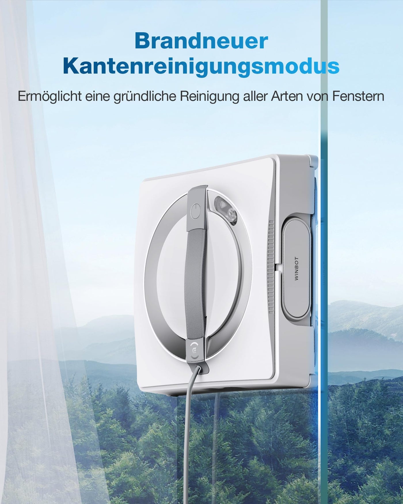 ECOVACS WINBOT W2 Omni Fensterputzroboter mit 6-in-1 Multifunktionsstation, integrierter 4500mAh Akku, Kantenreinigungsmodus, Weitwinkel-Sprühzerstäubungstechnologie, White