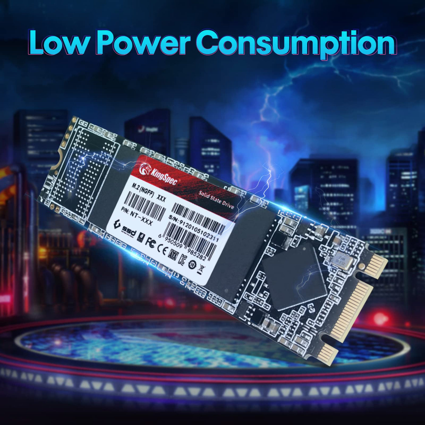 KingSpec 512GB M.2 SSD 2280, Interne Solid State Hard Drive-SATA iii 6Gb/s, M2 NGFF Disco Duro für Desktop Laptop (Lese-/Schreibgeschwindigkeit bis zu 580/520MB/s)