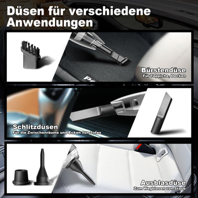 Jingyunali Tragbarer Handstaubsauger - Kabelloser Staubsauger mit 8000PA Saugkraft für Autos, Haus, Haustiere und Enge Räume