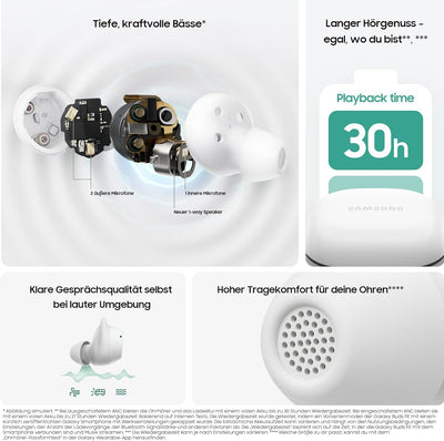 Samsung Galaxy Buds FE Kabellose Bluetooth-Kopfhörer inkl. araree Bean Case, Active Noise Cancelling (ANC), 3 Mikrofone, Touch Control, Tiefer Bass, Mit Ladekabel, Graphite [Exklusiv bei Amazon]