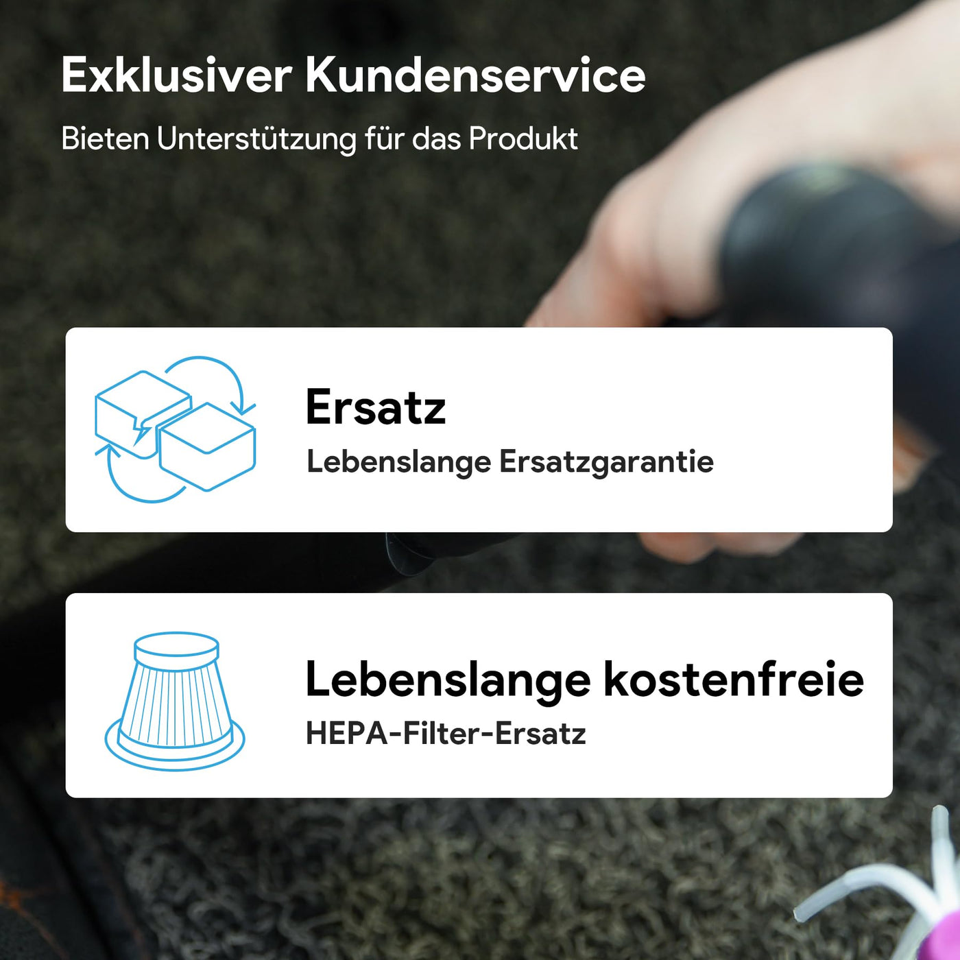 kitsky Handstaubsauger Akku Kabellos, Auto-Staubsauger, mit leistungsstarker Saugkraft, Mini-Staubsauger, für Sofas, Matratzen und Fenster, 12000PA, Handheld Cordless