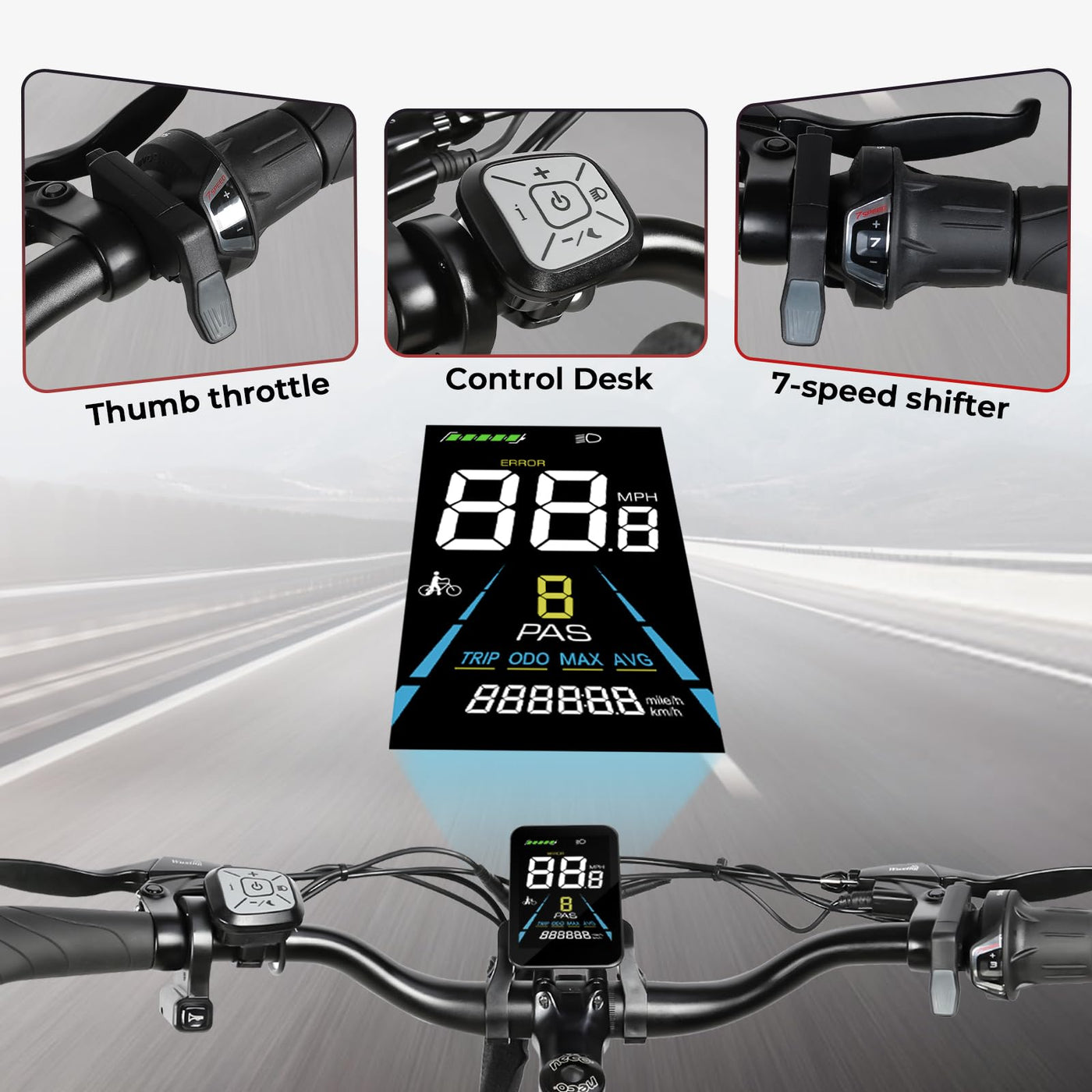 SAMEBIKE 26" E-Bike für Erwachsene, 7 Gang Elektrofahrrad mit Austauschbarem 36V 15Ah Akku, 25 km/h und 80–120km Reichweite E-Bike für Städtische Pendler, IP56 Wasserdicht