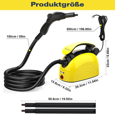 Waitbird Dampfreiniger, manueller Mehrzweck-Dampfreiniger mit Schultergurt zur Reinigung von Polsterböden, Sofas, Fenstern, Fliesen, Haushalten, Autos