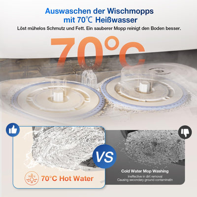 ECOVACS DEEBOT T30S Saugroboter mit Wischfunktion, 11000Pa Saugkraft, ZeroTangle Technologie, Adaptive TruEdge™ Kantenreinigung, Heißwasser-Mopp-Waschen, Selbstentleerung, Auto-Anheben des Mopps