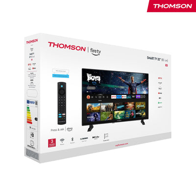 Thomson 32'' (80 cm) HD – LED Fire TV – Alexa-Sprachsteuerung, AirPlay-Unterstützung, Triple Tuner, Bluetooth, HDMI, USB-Anschlüsse, AV IN und CI+ – 32HF2S34 – 2024