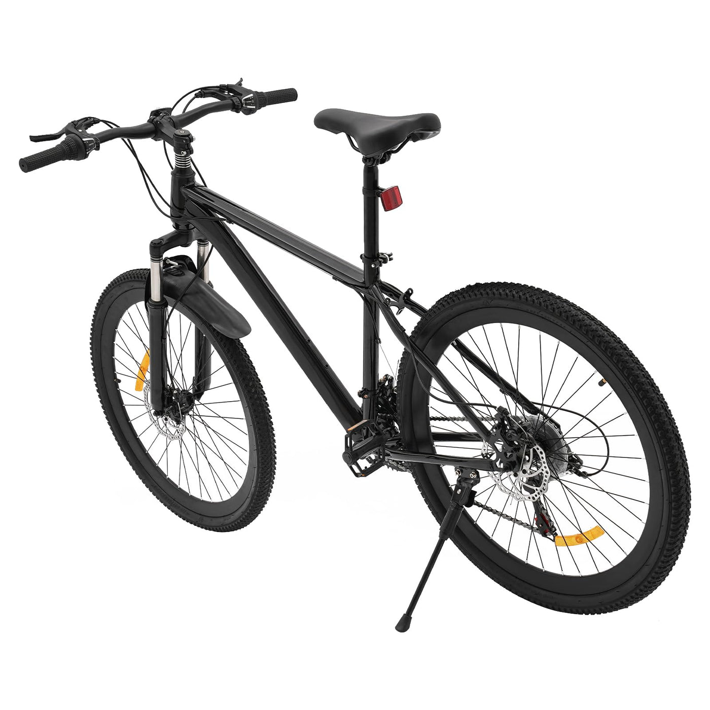 TkkMivcOC 26 Zoll Mountainbike, 21 Gang Fahrrad mit Schutzblechen, Scheibenbremse, Kohlenstoffreicher Stahl, Vorne Federung, Verstellbarer Sitz, für Jungen Mädchen Damen Herren