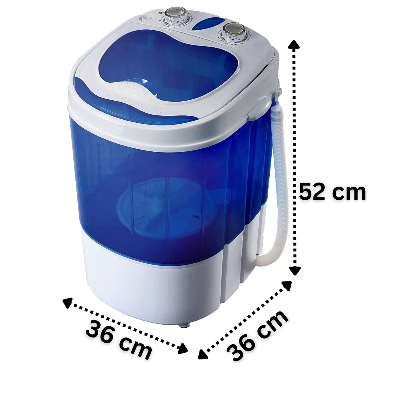 Steinborg Mini Waschmaschine mit Schleuder | Waschautomat bis 3 KG | Reisewaschmaschine | Miniwaschmaschine | Camping Mobile Waschmaschine | Toploader | (1 Kammer)