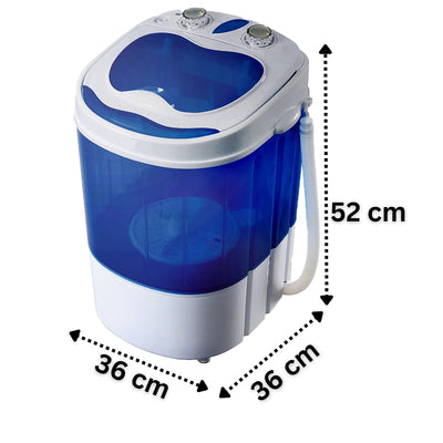 Steinborg Mini Waschmaschine mit Schleuder | Waschautomat bis 3 KG | Reisewaschmaschine | Miniwaschmaschine | Camping Mobile Waschmaschine | Toploader | (1 Kammer)