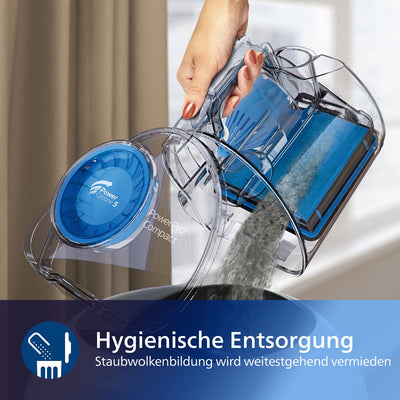 Philips Domestic Appliances FC9332/09 beutelloser Staubsauger PowerPro Compact (900 W, 1,5 L Staubvolumen, integrierte Bürste) weiß