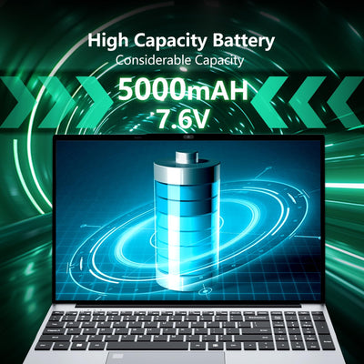 Win 11 Pro Laptop 15,6 Zoll, Notebook 16GB RAM 512GB SSD, Celeron N5095 Prozessor, Laptop FHD 1920*1080 mit Wi-Fi5/USB 3.0/Ziffernblock/Tastatur mit Hintergrundbeleuchtung/Touch ID PC-Computer