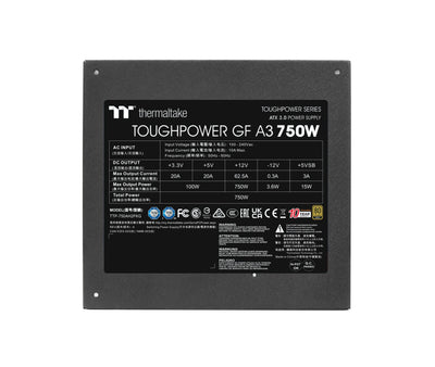 Thermaltake Toughpower GF A3 750W | PC-ATX-3.0-Netzteil | PCIe Gen 5.0 | 80-Plus-Gold | voll-modular | leiser 140 Lüfter | EU Zertifiziert