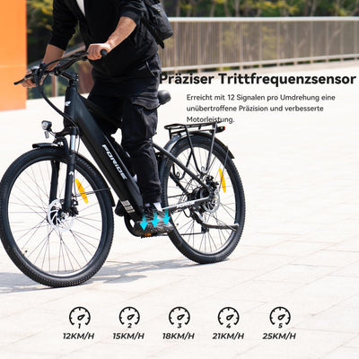 Foride Roamer 1 27,5" E-Bike für Erwachsene, 7 Gang Elektrofahrrad mit Austauschbarem 36V 13Ah Akku, 250W Motor, 25 km/h und 100km Reichweite E-Bike Damen Herren für Städtische Pendler