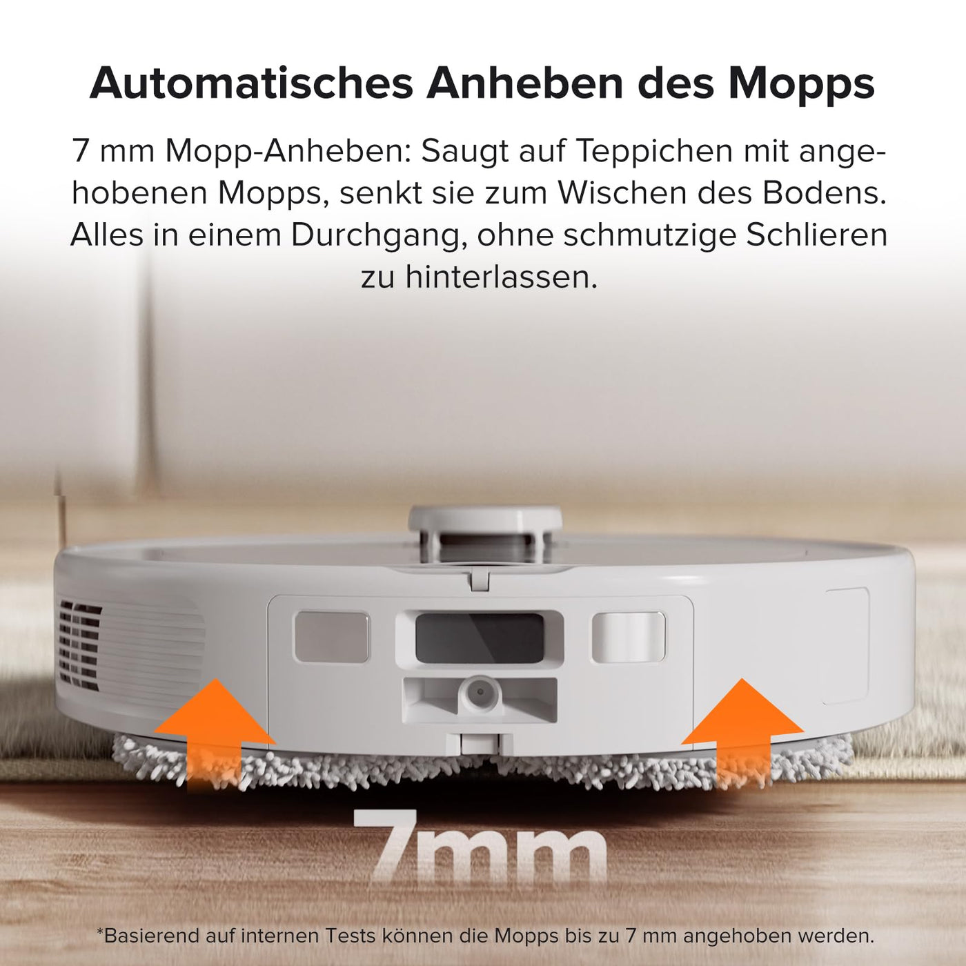 roborock Qrevo Saugroboter mit Wischfunktion, 5500Pa Saugkraft, 3D-Kartierung, Doppeldrehmopps Wischroboter-Weiß (Generalüberholt)