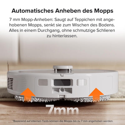 roborock Qrevo Saugroboter mit Wischfunktion, 5500Pa Saugkraft, 3D-Kartierung, Doppeldrehmopps Wischroboter-Weiß (Generalüberholt)