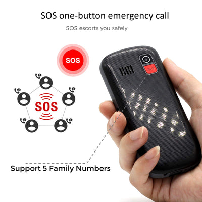 artfone CS182 Seniorenhandy ohne Vertrag丨Mobiltelefon mit großen Tasten丨GSM Dual SIM Rentner Handy丨Ladestation丨SOS Notruftaste丨1,8 Zoll Farbdisplay丨FM丨Lange Standby-Zeit丨Großtastenhandy - Schwarz