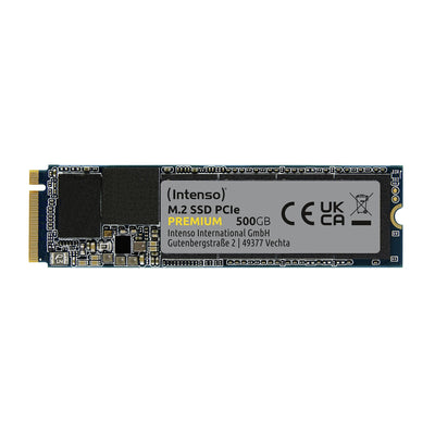 Intenso 500GB M.2 SSD PCIe Premium, bis zu 2100 MB/s, Festkörper-Laufwerk (PCI Express Gen.3x4 NVMe 1.3, Solid State Drive)