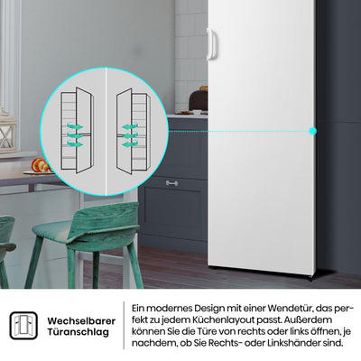 Hisense FV245N4AW2 Gefrierschrank/ TotalNoFrost/ SuperFreeze/ Türalarm/ BigBox/ 169,1 cm/ Gefrierteil 194 l/ 41 dB/ 219 kWh/ Jahr/ Inox-Look, Weiß