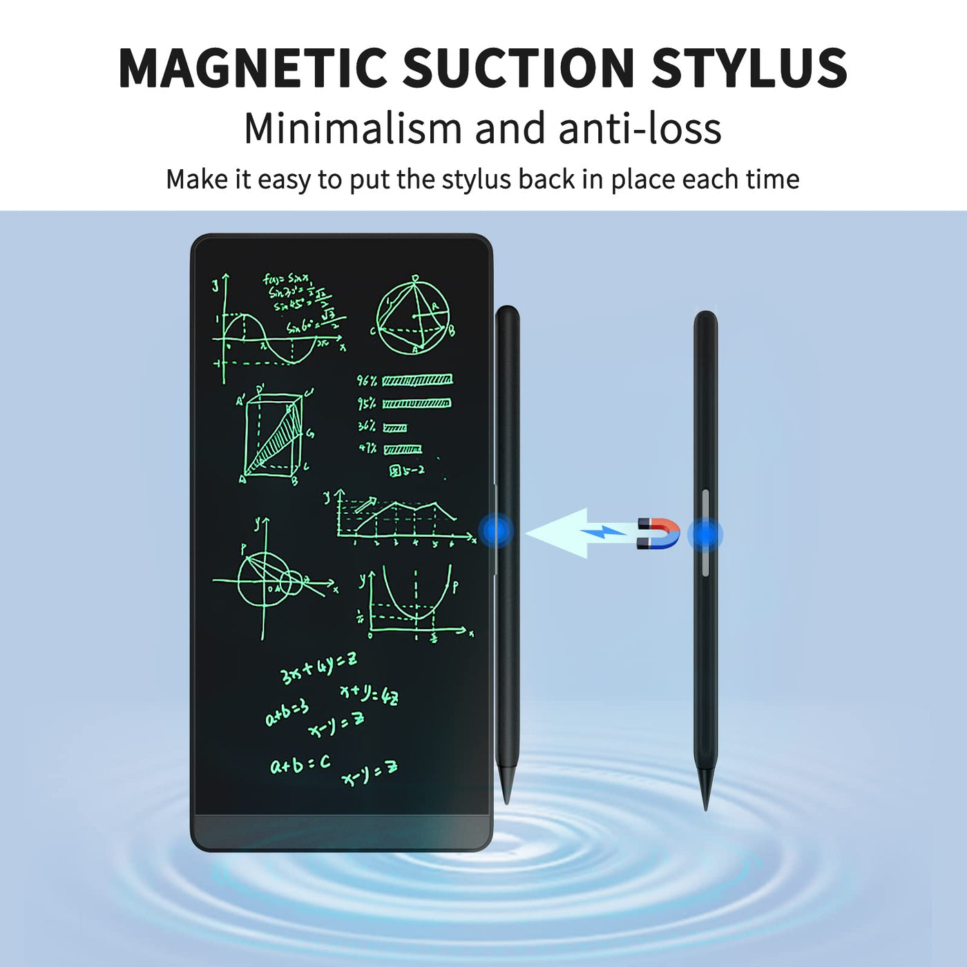 LONGTOO LCD-Schreibtablett, digitaler Vollbild-Notizblock für Erwachsene und Kinder, wiederverwendbarer Notizblock mit Hallenschalter, Zeichnen, Notizen machen und Nachrichten hinterlassen, 16,5 cm,
