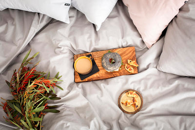 HOP DESIGN Bettwäsche 135x200 Hellgrau - Baumwoll Bettwäsche 135x200 mit 1 Kissen Bezug 80x80 - Allergiker Bettwäsche-Sets - Duvet Cover