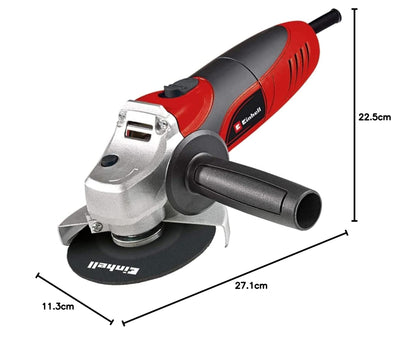 Einhell Winkelschleifer TC-AG 125 (850W, 12.000 1/min Drehzahl, 125mm Scheiben-ø, Scheibenschutz, Spindelarretierung, flacher Aluminium-Getriebekopf)