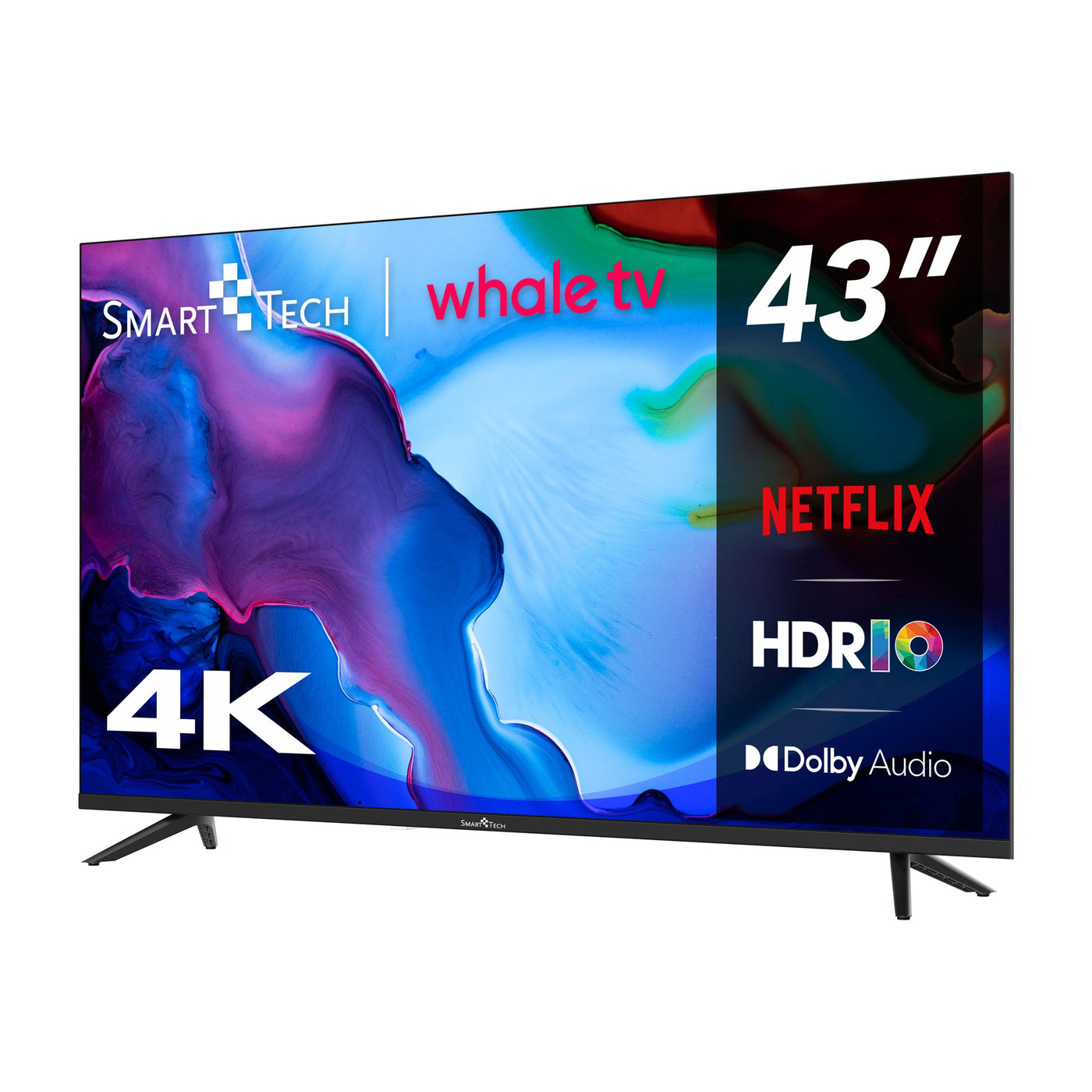 Smart Tech 43UH02V, 43 Zoll (109 cm), HD-LED-Fernseher, Netflix, YouTube, Prime Video, Whale TV