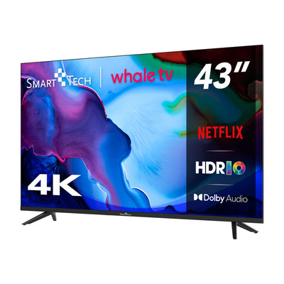 Smart Tech 43UH02V, 43 Zoll (109 cm), HD-LED-Fernseher, Netflix, YouTube, Prime Video, Whale TV