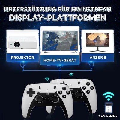 XIXIMENG M15 Retro Konsole Game Stick 50000+ Spielen 28 Emulator,4K HD Retro-Spielkonsole mit Zwei kabellose Controller,Plug and Play Wireless Videospielkonsole für TV,Geschenk für Erwachsene (128G)