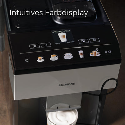 Siemens Kaffeevollautomat EQ500 classic TP516DX3, App-Steuerung, viele Kaffeespezialitäten, Milchaufschäumer, Doppeltassenfunktion, automat. Dampfreinigung, 1500 W, edelstahl/klavierlack schwarz