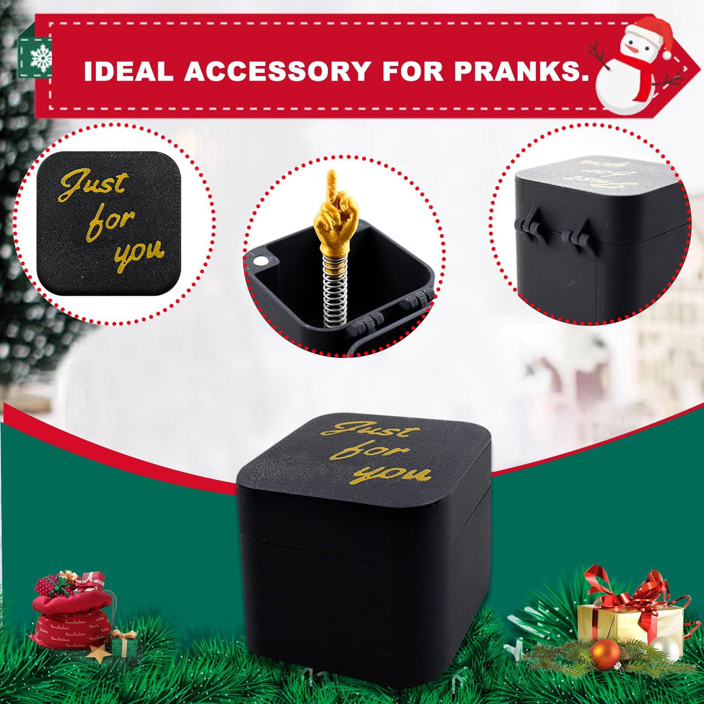 Mittelfinger in Einer Box,Mittelfinger in Der Box Surprise Gift Box,Mittelfinger Prank Geschenk,Lustiger Streich,Nervige Geschenkbox Mittelfinger,Weihnachtsdekoration Neuartige Prank Gifts