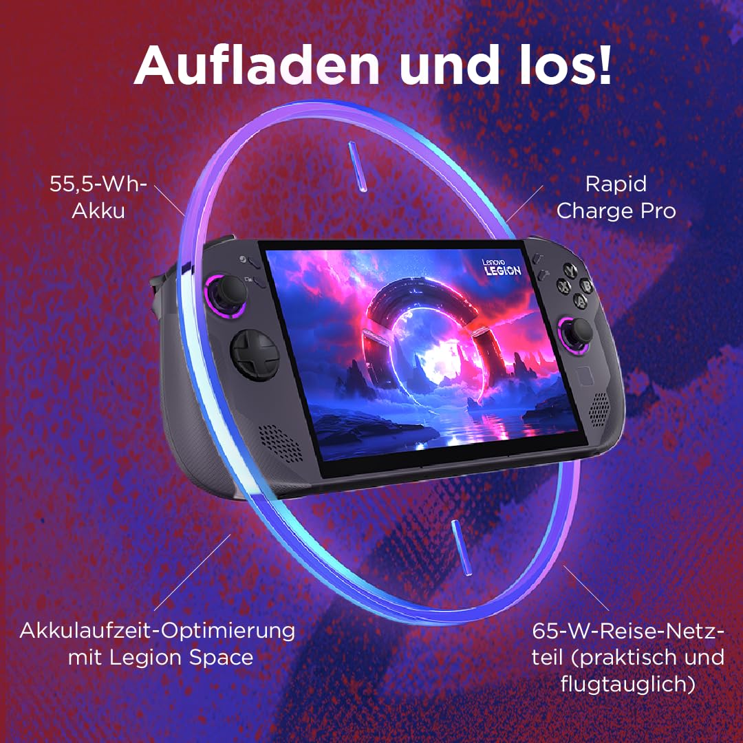 Lenovo Legion Go S Gaming Konsole | 8" WUXGA Display | AMD Ryzen Z2 Go | 16GB RAM | 1TB SSD | AMD Radeon Grafik | SteamOS | Nebula Nocturne schwarz