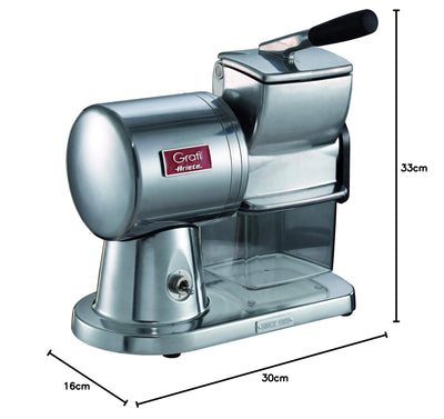 Ariete Gratì Superior 449, Professionelle Elektrische Käsereibe aus Aluminiumdruckguss für Käse, Brot, Schokolade, Trockenfrüchte, Induktionsmotor, Einfach zu Reinigen, 350W, Silber Poliert