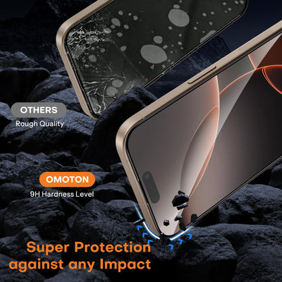 OMOTON für iPhone 16 Pro Max für Panzerglas, Full Screen Auto-Installation, kompatibel mit iPhone 16 Pro Max Kameraschutz, Präzise Ausrichtung, Bläschenfrei, 9H Härte Folie, 2+2 Stück